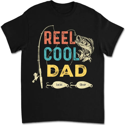 Reel Cool Dad Fishing Shirt – Personalized T-Shirt or Hoodie – Fun Father’s Day Gift for Dad, Grandpa, or Papa  Ezcustomize