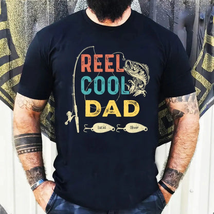Reel Cool Dad Fishing Shirt – Personalized T-Shirt or Hoodie – Fun Father’s Day Gift for Dad, Grandpa, or Papa  Ezcustomize