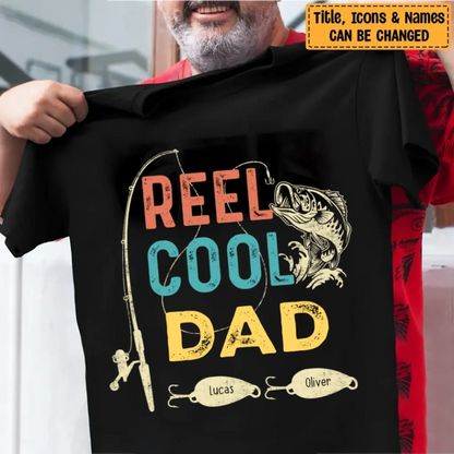 Reel Cool Dad Fishing Shirt – Personalized T-Shirt or Hoodie – Fun Father’s Day Gift for Dad, Grandpa, or Papa  Ezcustomize