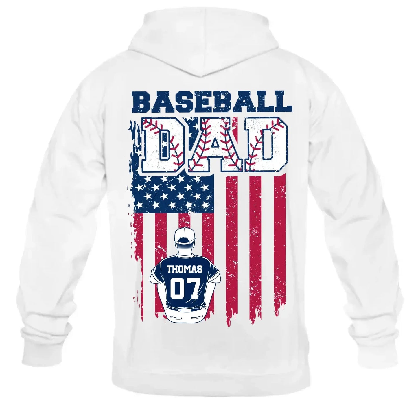 Retro Baseball Dad & Kids Flag Shirt – Personalized T-Shirt – Custom Gift for Proud Baseball Dads on Father’s Day or Game Day  Ezcustomize