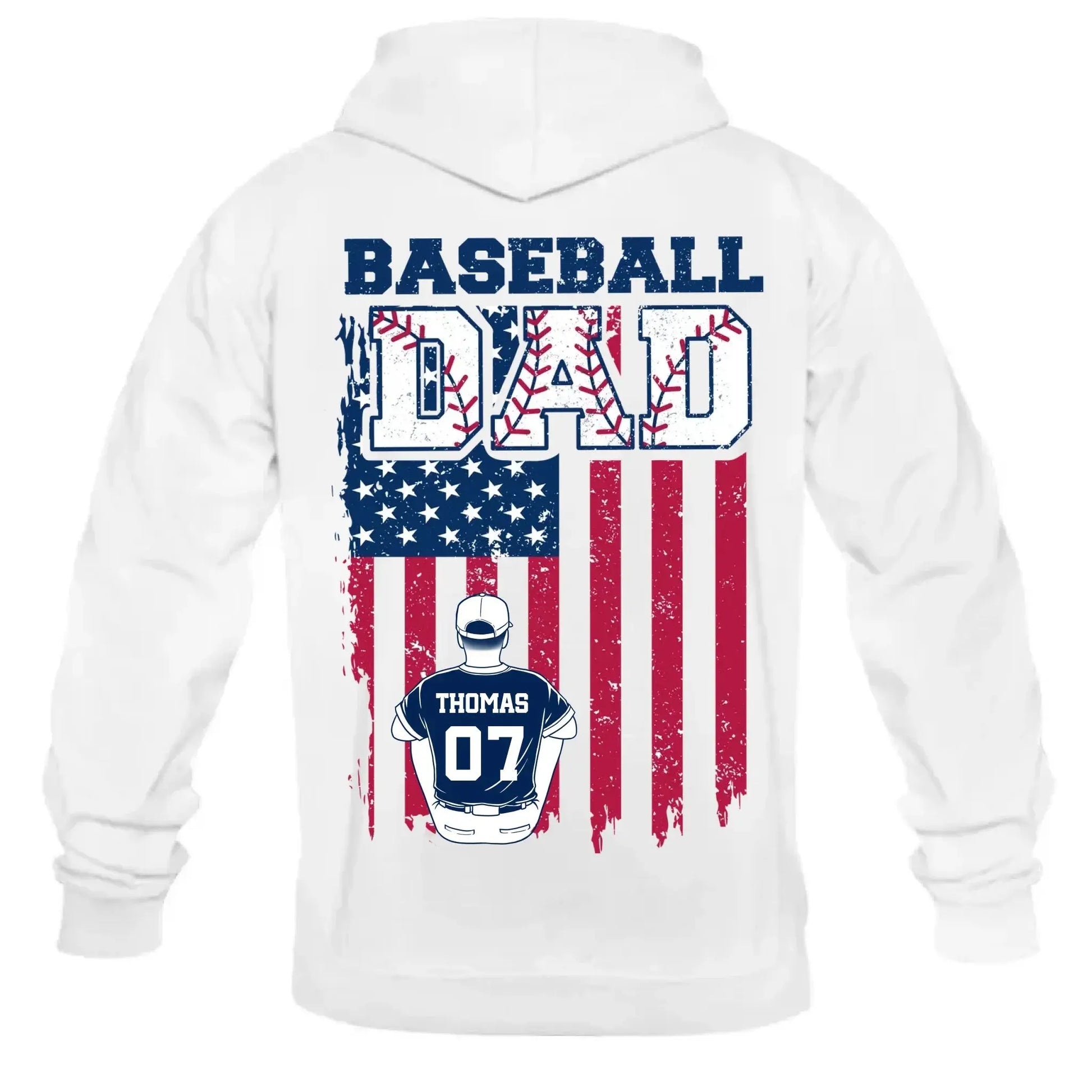 Retro Baseball Dad & Kids Flag Shirt – Personalized T-Shirt – Custom Gift for Proud Baseball Dads on Father’s Day or Game Day  Ezcustomize