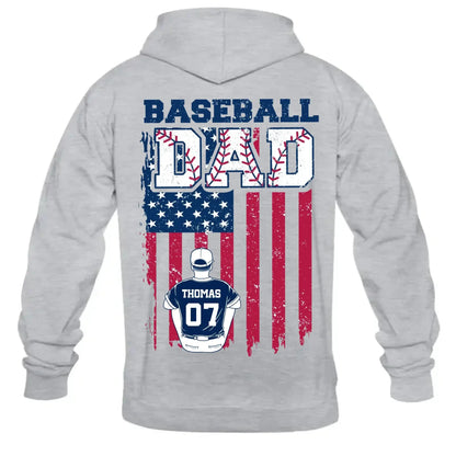Retro Baseball Dad & Kids Flag Shirt – Personalized T-Shirt – Custom Gift for Proud Baseball Dads on Father’s Day or Game Day  Ezcustomize