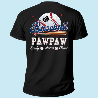 Retro Baseball Dad & Kids Shirt – Personalized T-Shirt – Custom Gift for Proud Baseball Dads/Grandpas with Kids’ Names  Ezcustomize