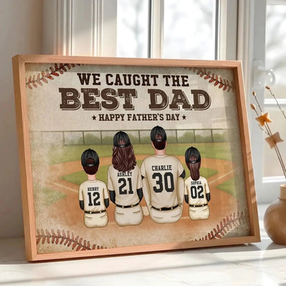Retro Vintage Baseball Family – We Caught The Best Dad Poster/Canvas – Custom Father's Day Gift from Kids  Ezcustomize