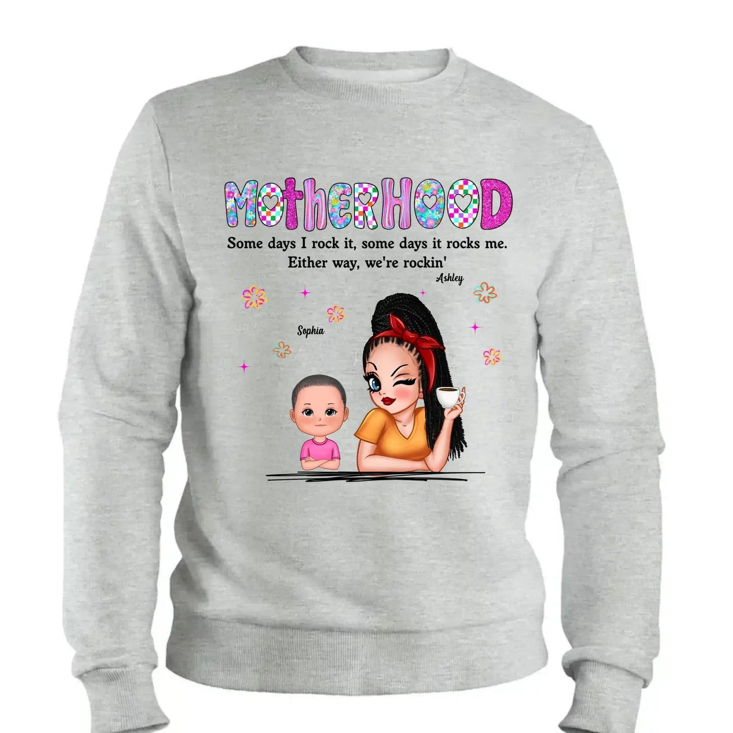 Rockin’ Motherhood Shirt – Personalized T-Shirt with Mom & Kids – Custom Gift for Cool Moms on Mother’s Day or Birthday  Ezcustomize