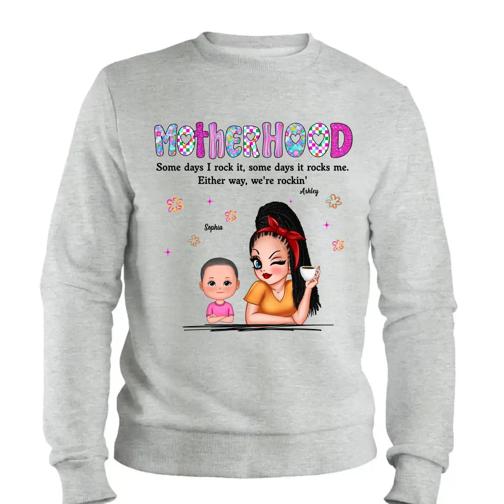 Rockin’ Motherhood Shirt – Personalized T-Shirt with Mom & Kids – Custom Gift for Cool Moms on Mother’s Day or Birthday  Ezcustomize
