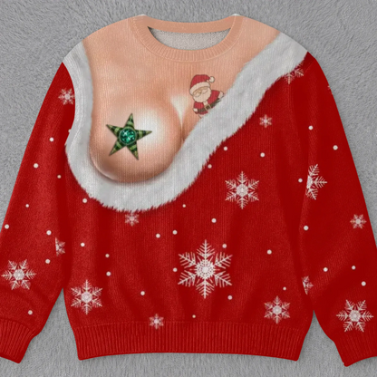 Santa Abs On Full Display Today – Personalized Funny Ugly Christmas Sweatshirt – Holiday & Birthday Gift for Dad, Husband, Son, Grandpa and Brother