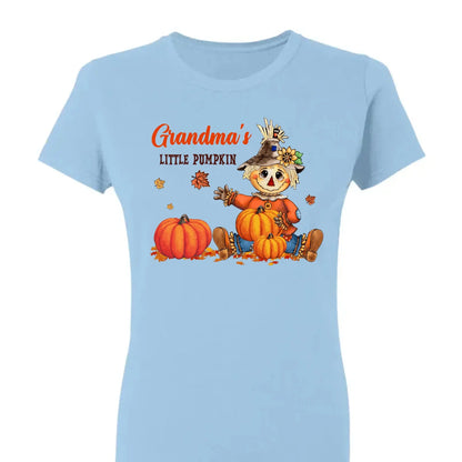 Scarecrow Grandma Pumpkin Shirt – Personalized Fall T-Shirt with Grandkids' Names – Autumn Gift for Nana, Mimi, Mom, Wife  Ezcustomize