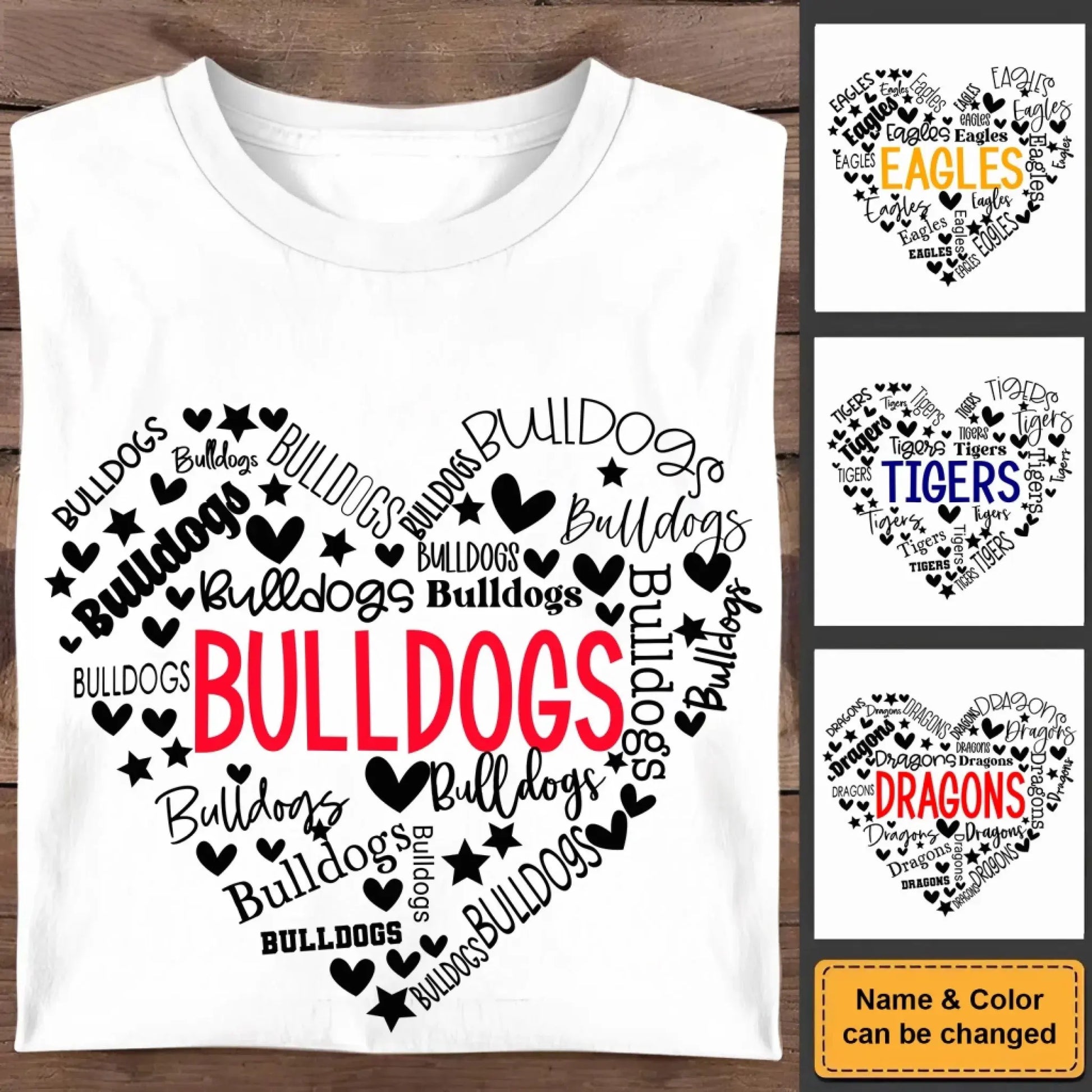 School Mascot Heart Design – Personalized Teacher T-Shirt – Thoughtful Custom Gift for Educators, Coaches & Staff  Ezcustomize