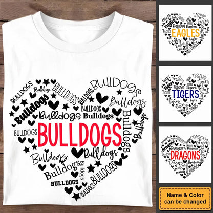 School Mascot Heart Design – Personalized Teacher T-Shirt – Thoughtful Custom Gift for Educators, Coaches & Staff  Ezcustomize