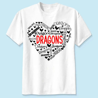 School Mascot Heart Design – Personalized Teacher T-Shirt – Thoughtful Custom Gift for Educators, Coaches & Staff  Ezcustomize