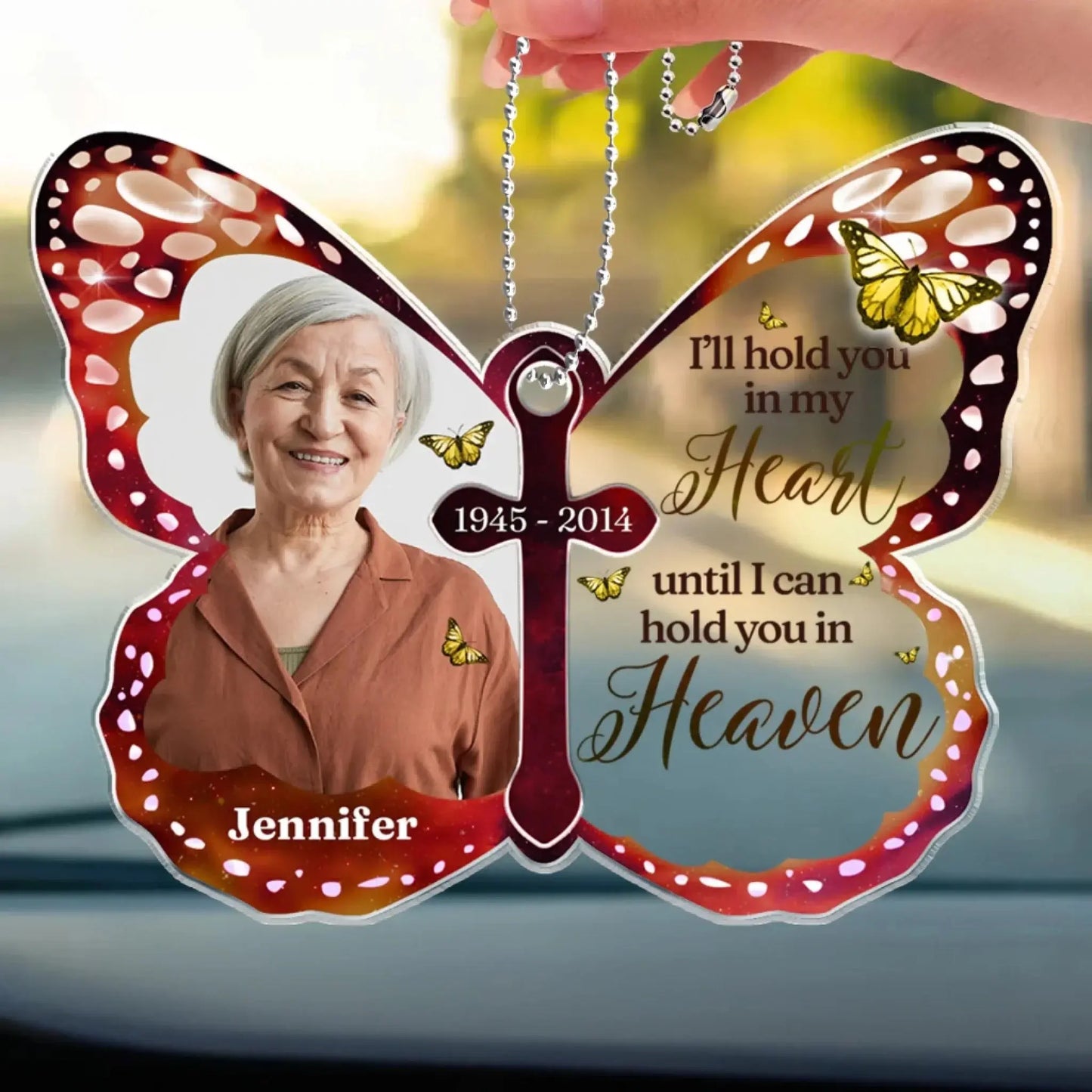 See You Again Memorial Design – Personalized Acrylic Car Ornament – Thoughtful Remembrance Gift for Those Missing a Loved One  Ezcustomize