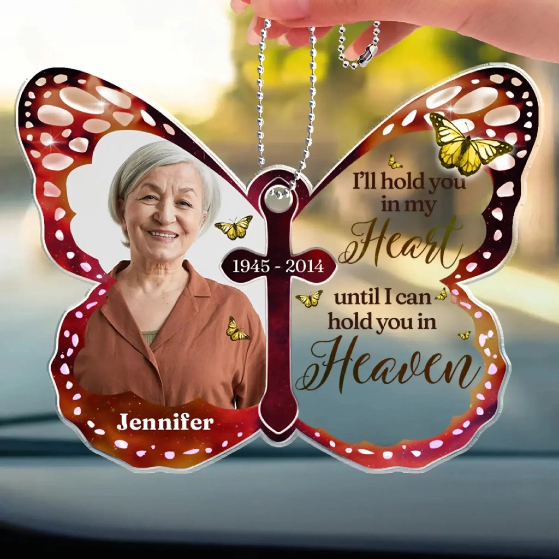 See You Again Memorial Design – Personalized Acrylic Car Ornament – Thoughtful Remembrance Gift for Those Missing a Loved One  Ezcustomize