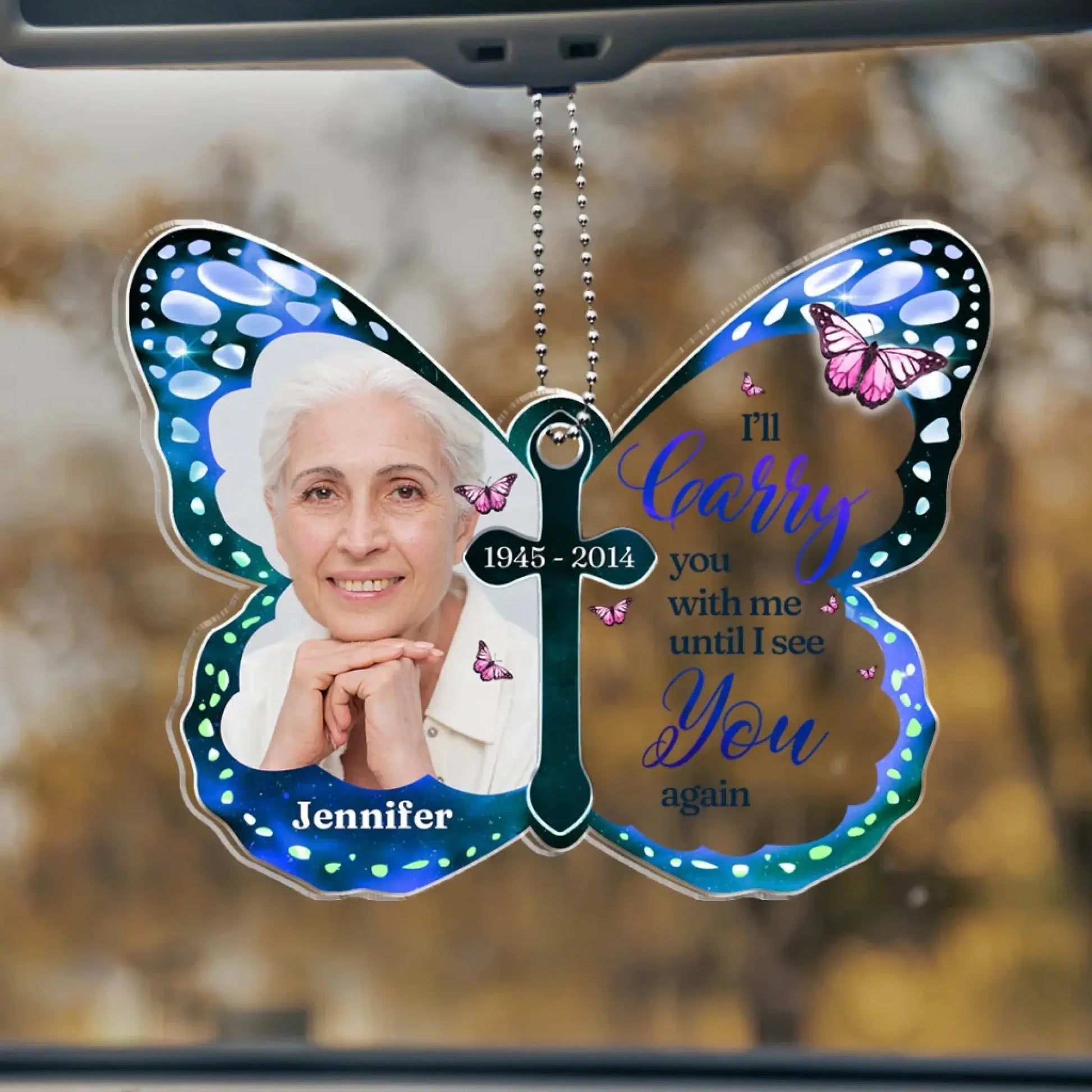 See You Again Memorial Design – Personalized Acrylic Car Ornament – Thoughtful Remembrance Gift for Those Missing a Loved One  Ezcustomize