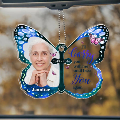 See You Again Memorial Design – Personalized Acrylic Car Ornament – Thoughtful Remembrance Gift for Those Missing a Loved One  Ezcustomize