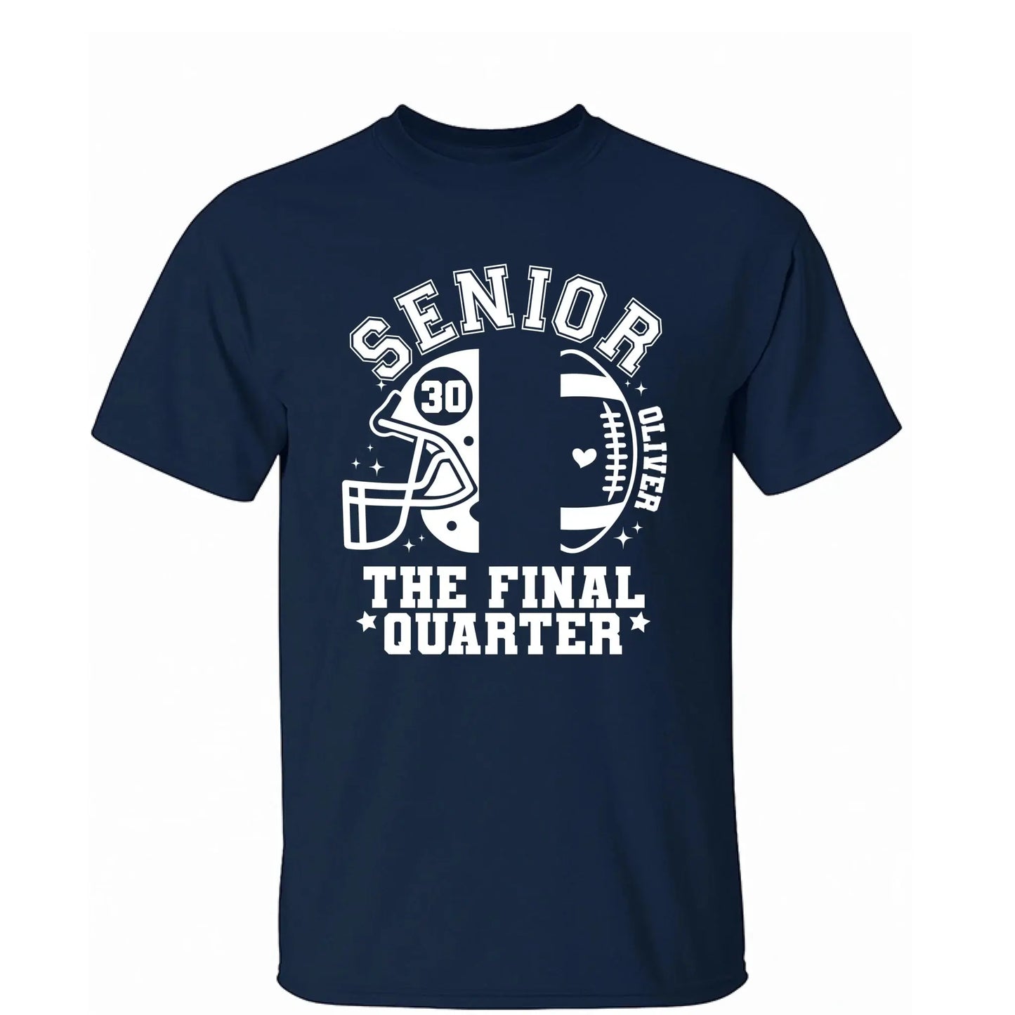 Senior Mom The Final Quarter – Personalized Custom Football T-Shirt – Unique Gift for Football Grandma, Grandpa, or Proud Parent  Ezcustomize