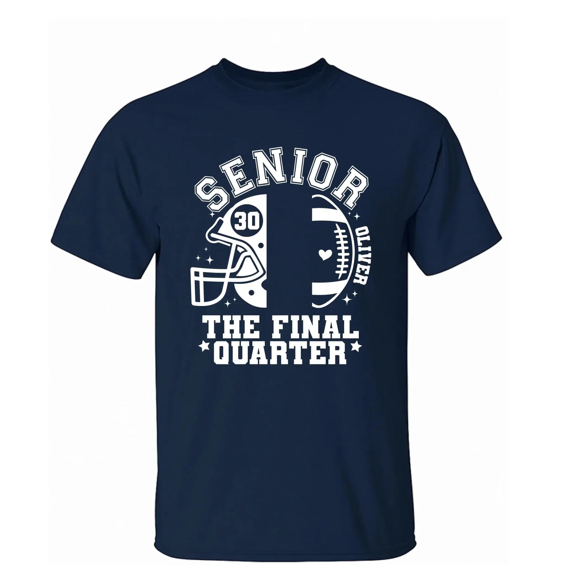 Senior Mom The Final Quarter – Personalized Custom Football T-Shirt – Unique Gift for Football Grandma, Grandpa, or Proud Parent  Ezcustomize