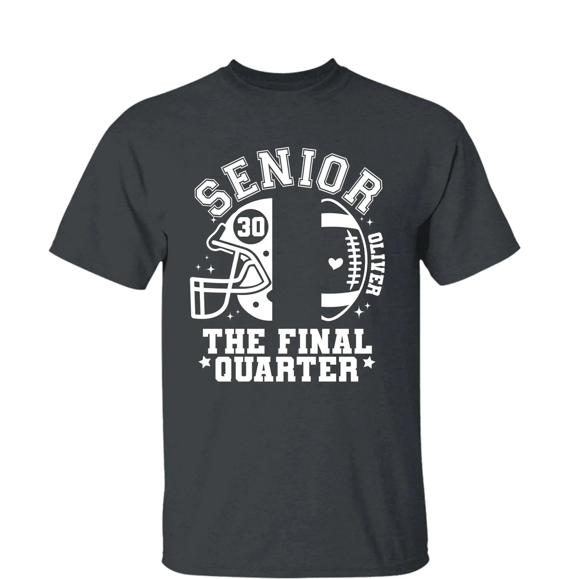 Senior Mom The Final Quarter – Personalized Custom Football T-Shirt – Unique Gift for Football Grandma, Grandpa, or Proud Parent  Ezcustomize