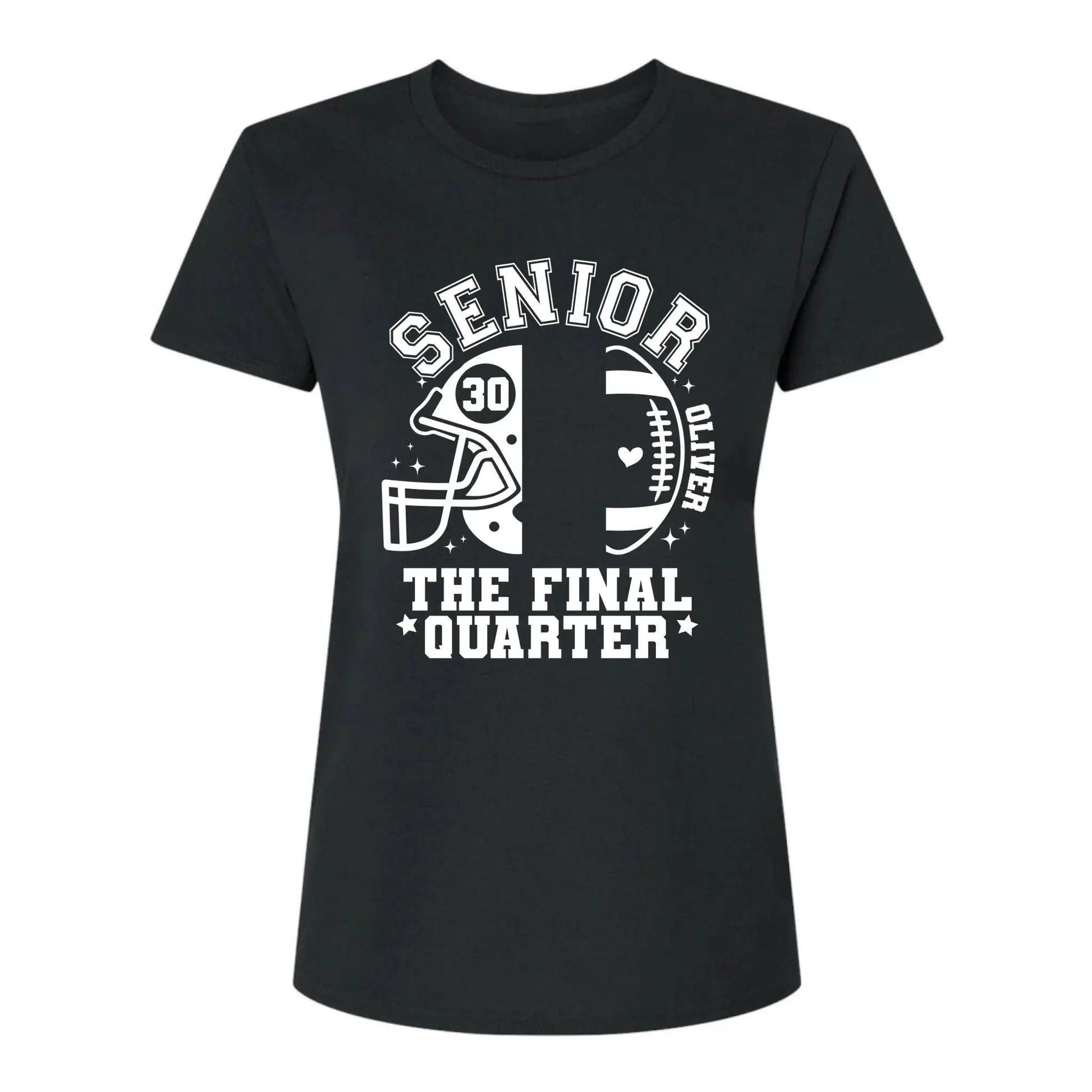 Senior Mom The Final Quarter – Personalized Custom Football T-Shirt – Unique Gift for Football Grandma, Grandpa, or Proud Parent  Ezcustomize