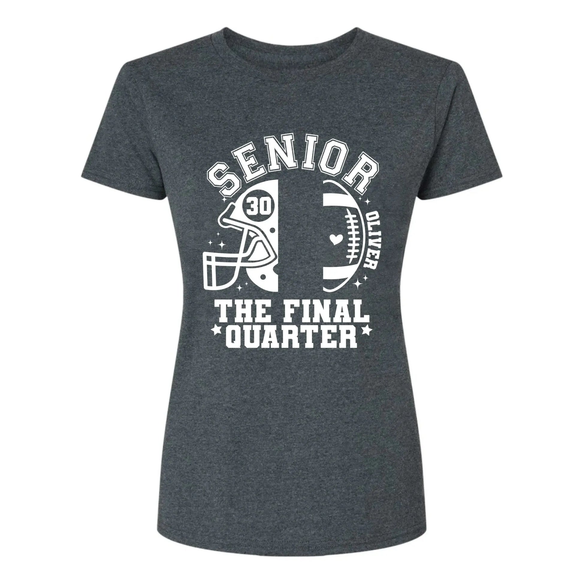Senior Mom The Final Quarter – Personalized Custom Football T-Shirt – Unique Gift for Football Grandma, Grandpa, or Proud Parent  Ezcustomize