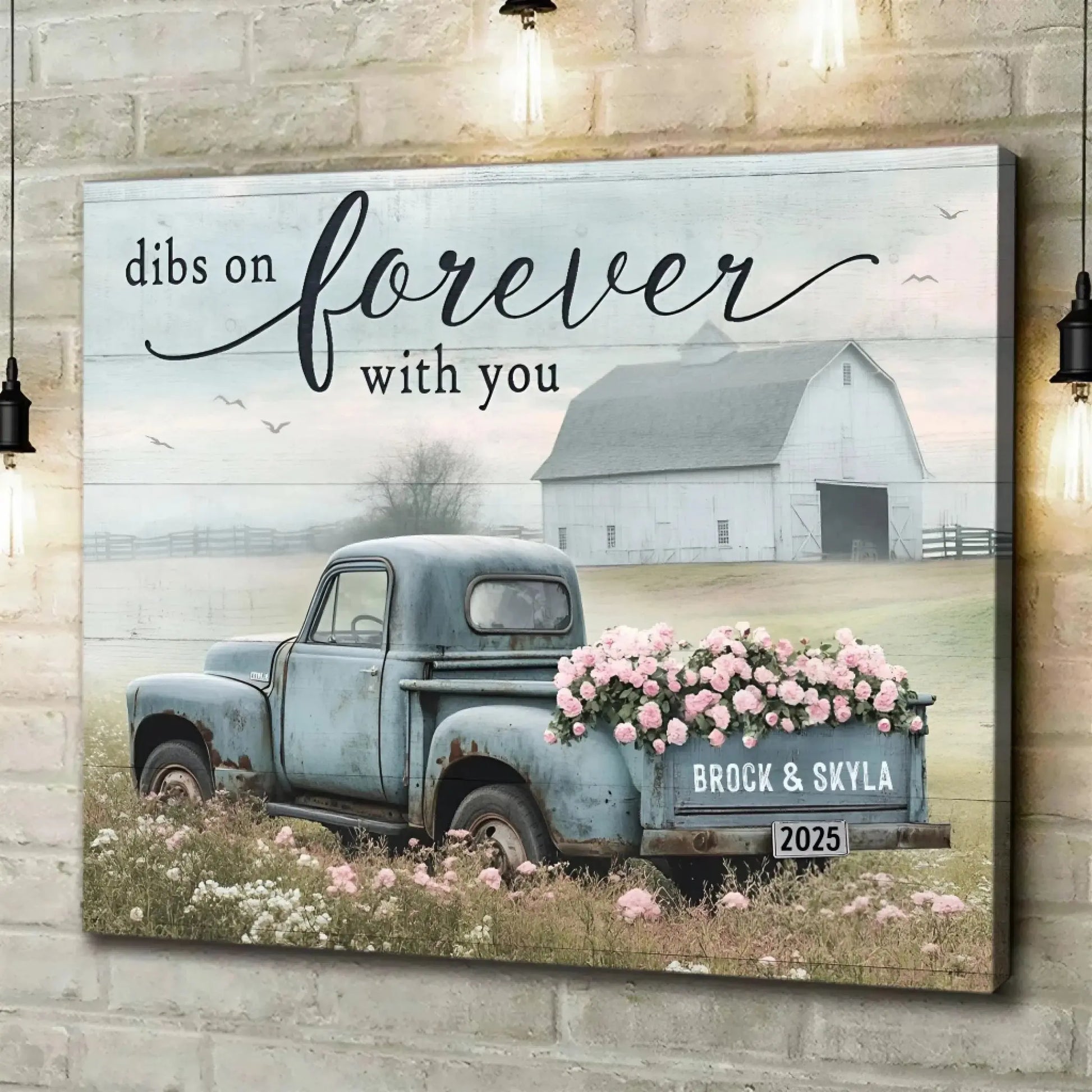 Sentimental Couple Gifts – Farmhouse Wedding Gifts – Personalized Canvas Print for Anniversary, Newlyweds, Husband & Wife  Ezcustomize