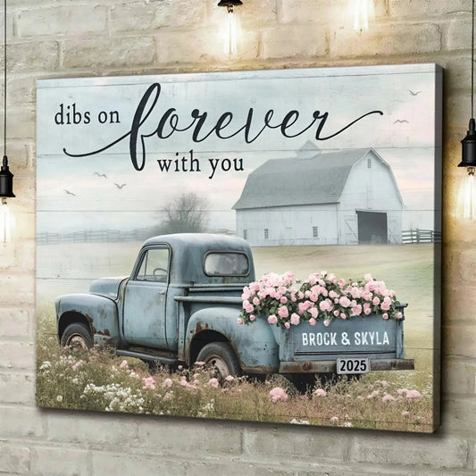 Sentimental Couple Gifts – Farmhouse Wedding Gifts – Personalized Canvas Print for Anniversary, Newlyweds, Husband & Wife  Ezcustomize