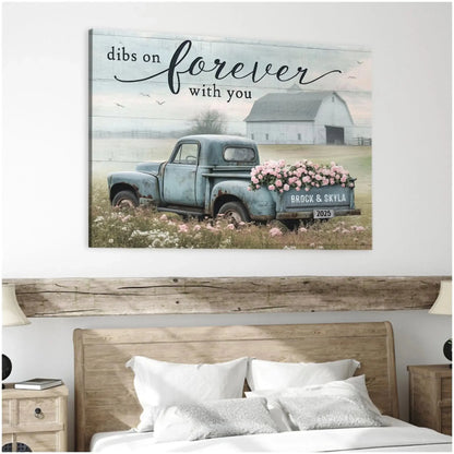 Sentimental Couple Gifts – Farmhouse Wedding Gifts – Personalized Canvas Print for Anniversary, Newlyweds, Husband & Wife  Ezcustomize