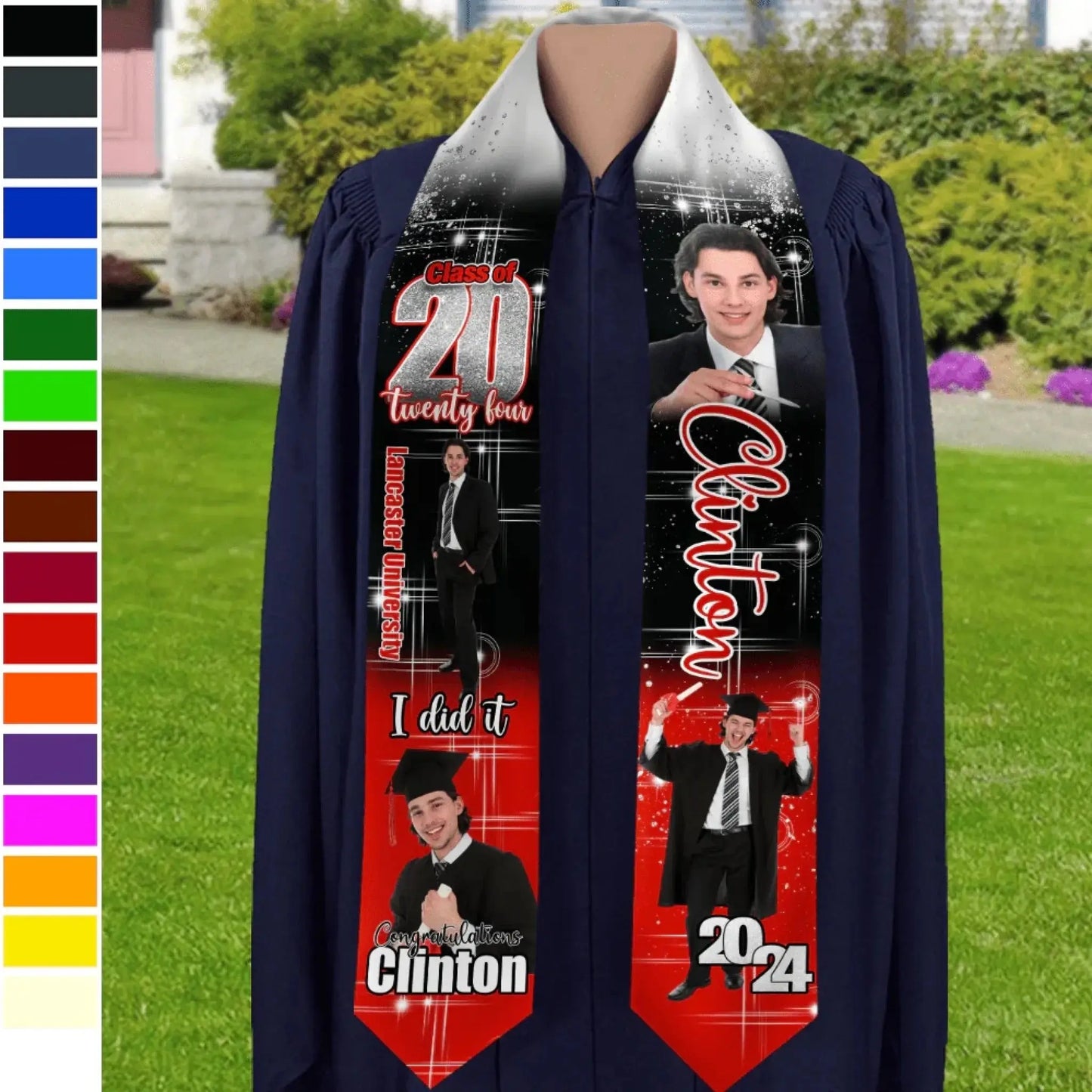She Believed She Could So She Did Congratulations Custom Photo - Personalized Silk Stole/Sash - Gift for Graduate, Daughter, Seniors  Ezcustomize