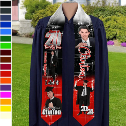 She Believed She Could So She Did Congratulations Custom Photo - Personalized Silk Stole/Sash - Gift for Graduate, Daughter, Seniors  Ezcustomize