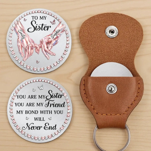 Sisters Always Stand Together – Personalized Custom Pocket Hug Token – Meaningful Birthday & Friendship Gift for Besties and Sisters