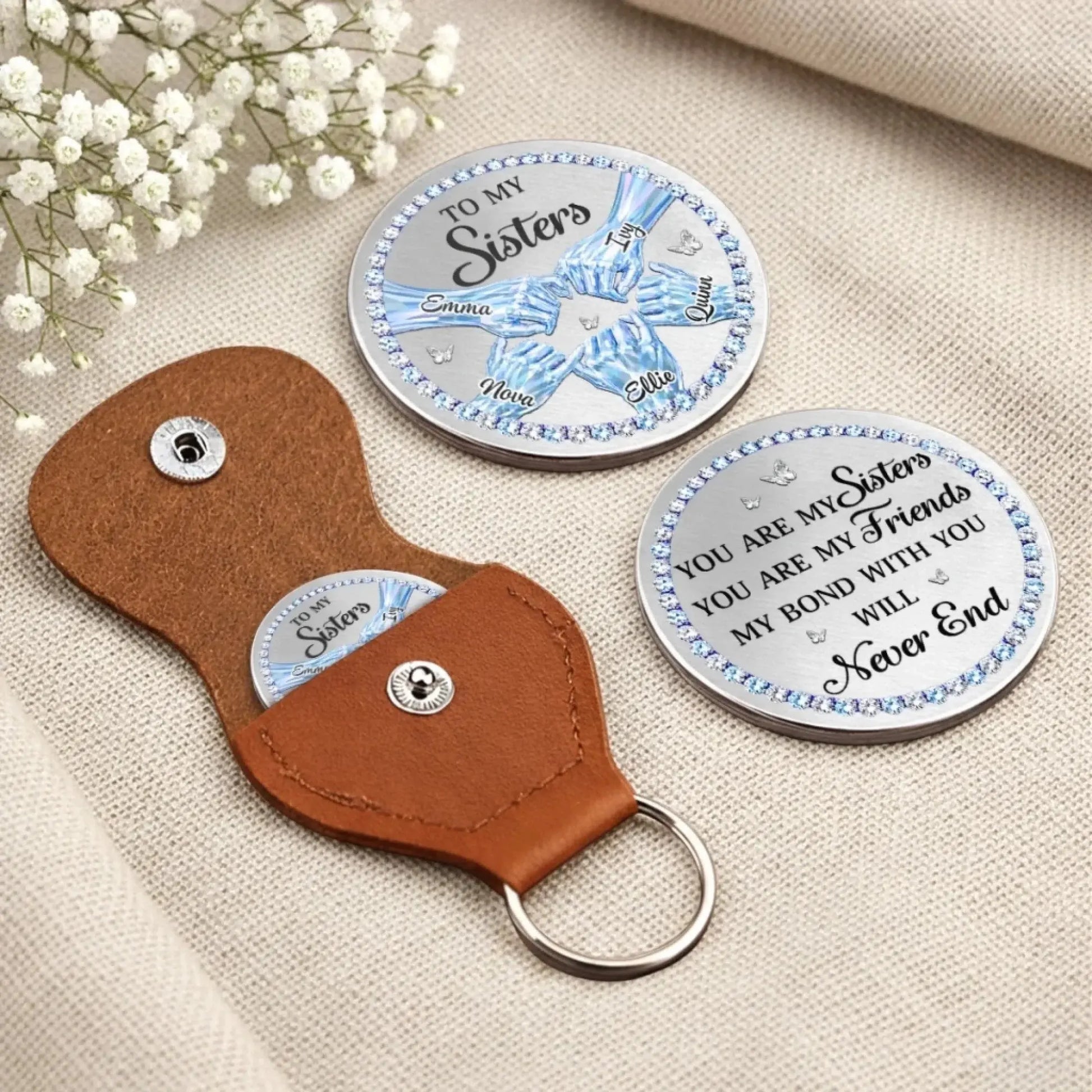 Sisters Always Stand Together – Personalized Custom Pocket Hug Token – Meaningful Birthday & Friendship Gift for Besties and Sisters  Ezcustomize