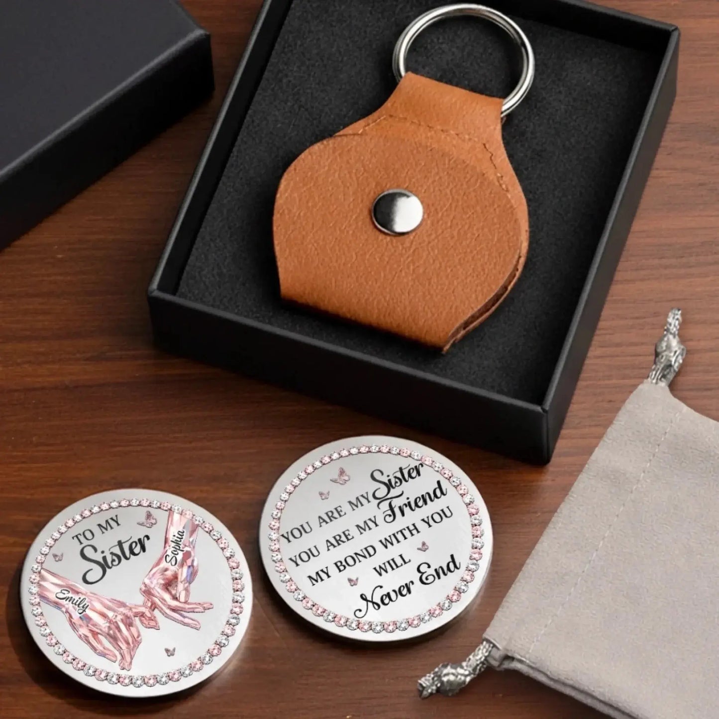 Sisters Always Stand Together – Personalized Custom Pocket Hug Token – Meaningful Birthday & Friendship Gift for Besties and Sisters  Ezcustomize