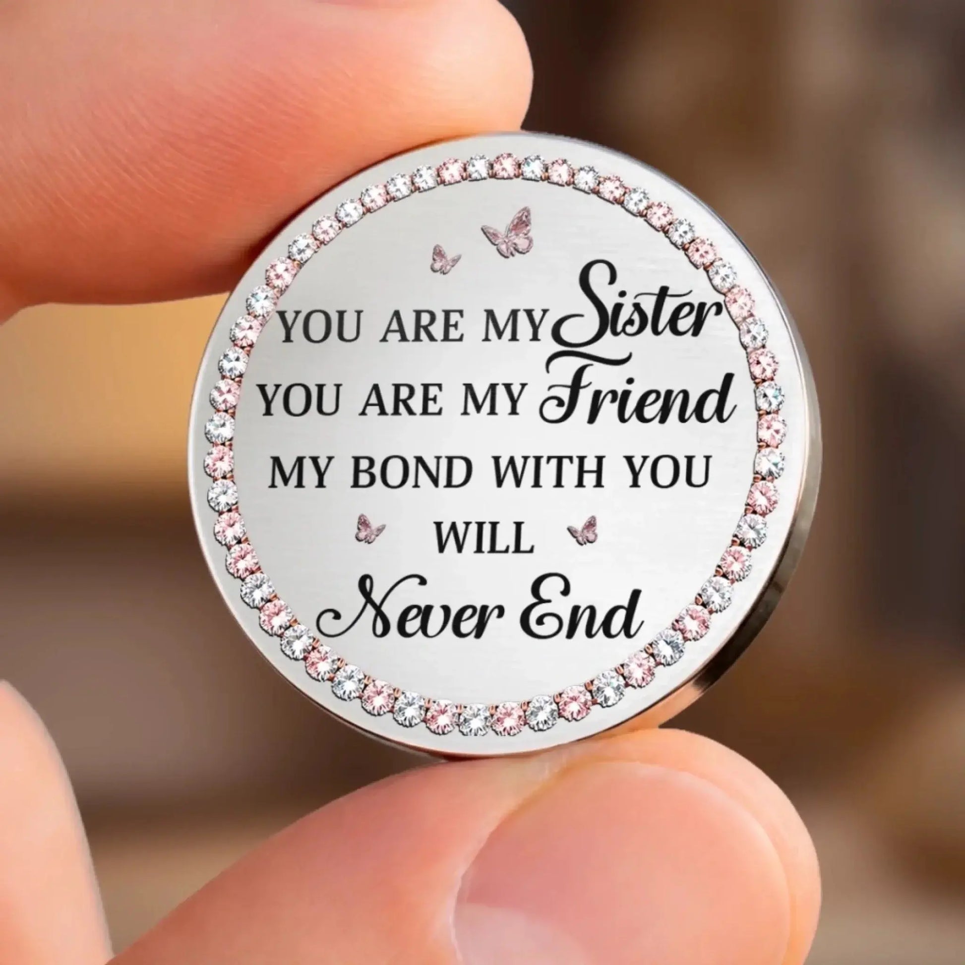 Sisters Always Stand Together – Personalized Custom Pocket Hug Token – Meaningful Birthday & Friendship Gift for Besties and Sisters  Ezcustomize