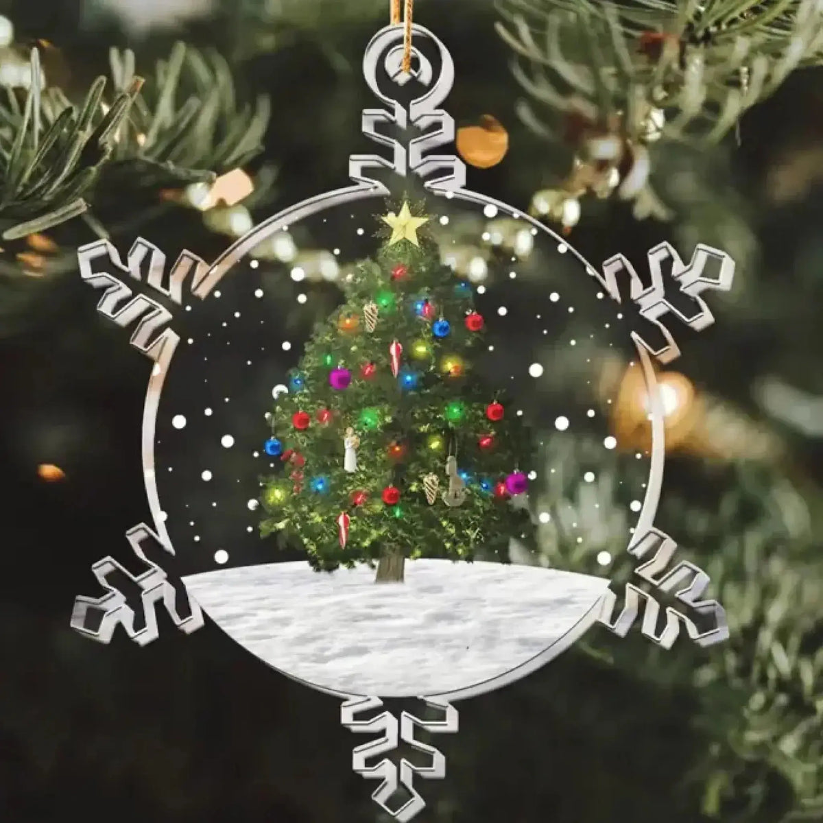 Snowflakes, Christmas tree Custom Photo - Personalized Acrylic Ornament - Gift for Family, Friends, Parents and Grandparents 2026