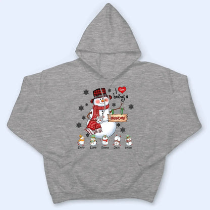Snowman Christmas Grandma - Personalized Custom T Shirt - Christmas, Birthday, Loving, Funny Gift for Grandma, Grandpa  Ezcustomize
