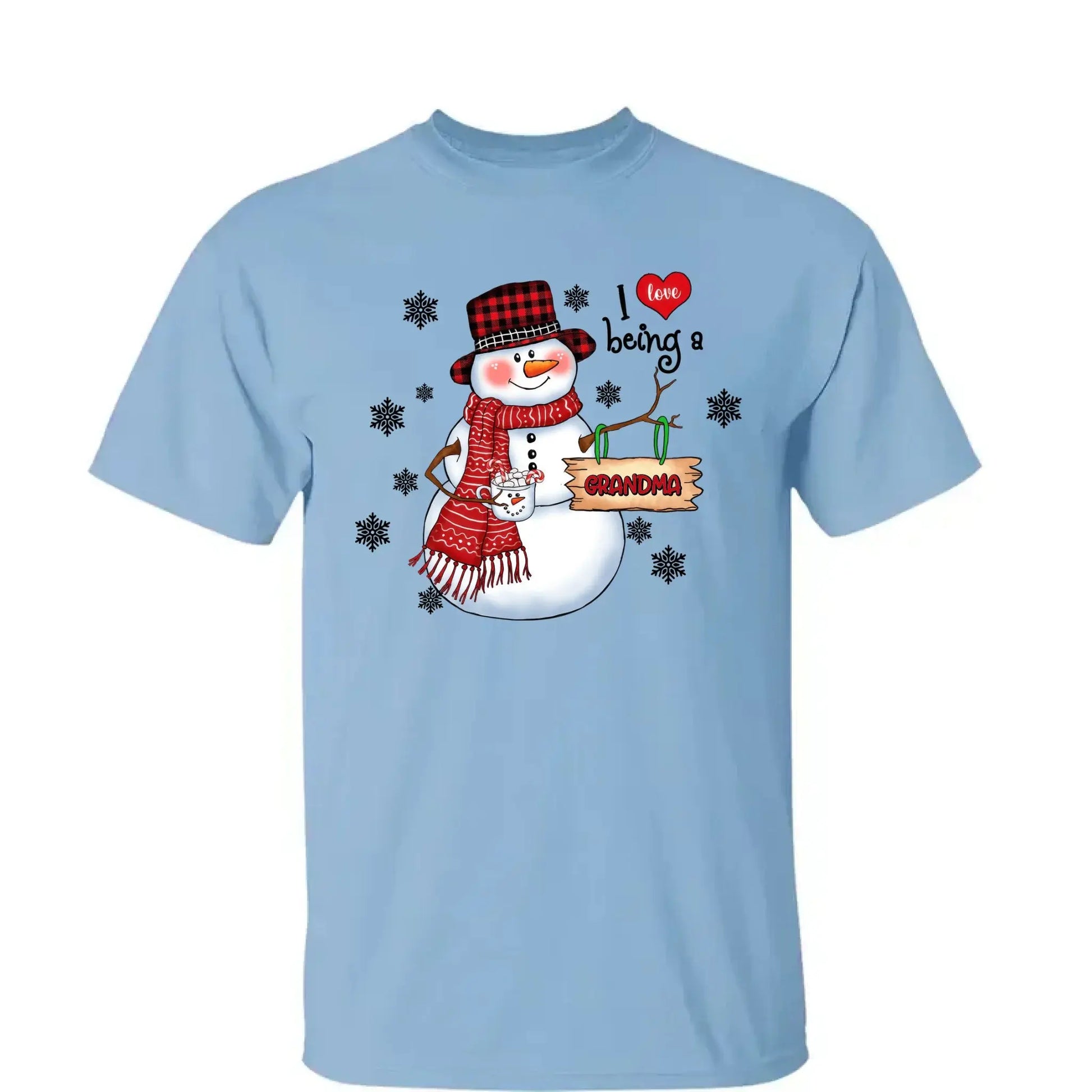 Snowman Christmas Grandma - Personalized Custom T Shirt - Christmas, Birthday, Loving, Funny Gift for Grandma, Grandpa  Ezcustomize
