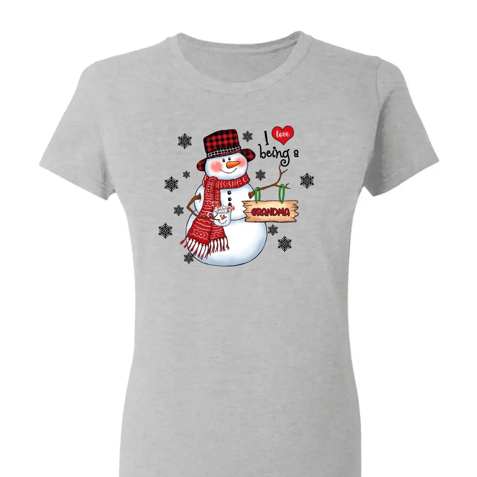 Snowman Christmas Grandma - Personalized Custom T Shirt - Christmas, Birthday, Loving, Funny Gift for Grandma, Grandpa  Ezcustomize