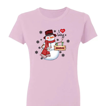 Snowman Christmas Grandma - Personalized Custom T Shirt - Christmas, Birthday, Loving, Funny Gift for Grandma, Grandpa  Ezcustomize