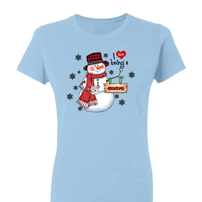 Snowman Christmas Grandma - Personalized Custom T Shirt - Christmas, Birthday, Loving, Funny Gift for Grandma, Grandpa  Ezcustomize