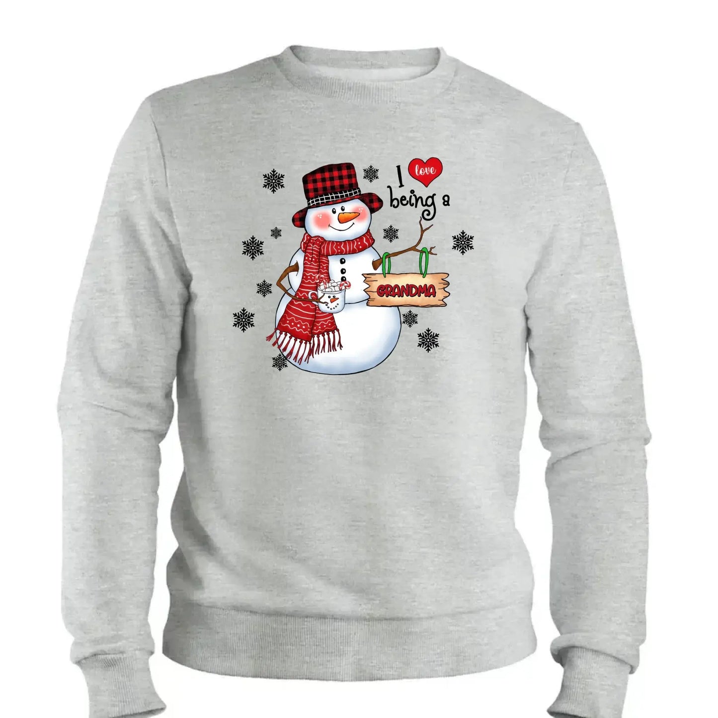 Snowman Christmas Grandma - Personalized Custom T Shirt - Christmas, Birthday, Loving, Funny Gift for Grandma, Grandpa  Ezcustomize