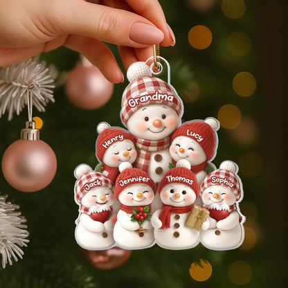 Snowman Grandma and Grandkids – Personalized Acrylic Ornament – Heartfelt Christmas Gift for Grandma and Grandkids  Ezcustomize