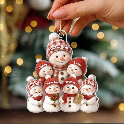 Snowman Grandma and Grandkids – Personalized Acrylic Ornament – Heartfelt Christmas Gift for Grandma and Grandkids  Ezcustomize