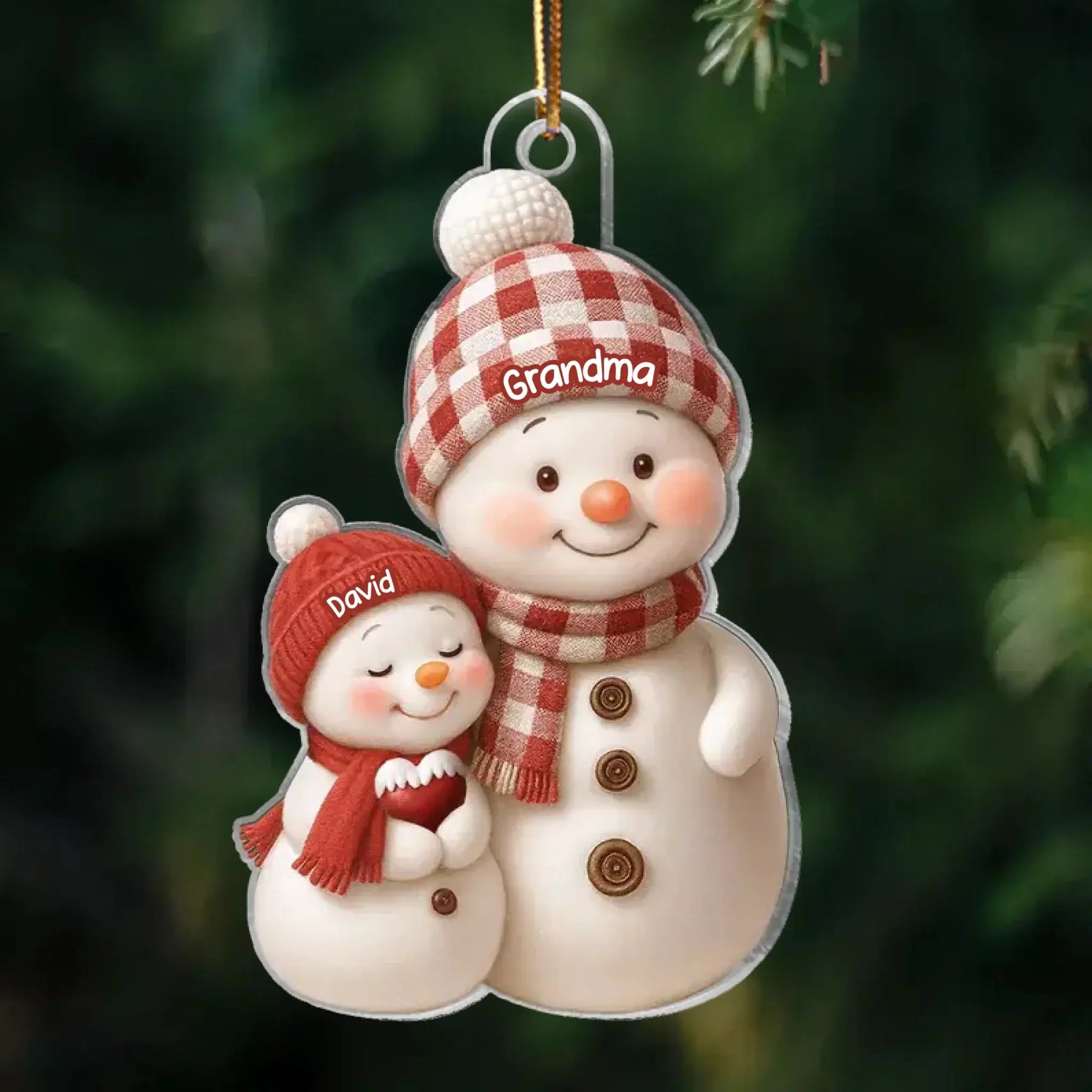 Snowman Grandma and Grandkids – Personalized Acrylic Ornament – Heartfelt Christmas Gift for Grandma and Grandkids  Ezcustomize