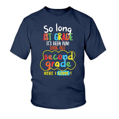 So Long Kindergarten, Look Out 1st Grade Shirt – Personalized Youth Tee – Custom Graduation Gift for Kids  Ezcustomize