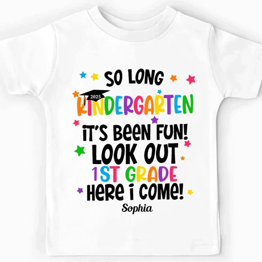 So Long Pre-K It’s Been Fun Shirt – Personalized Pre-K Graduation Gift for Kids – Custom 2025 Preschool T-Shirt  Ezcustomize