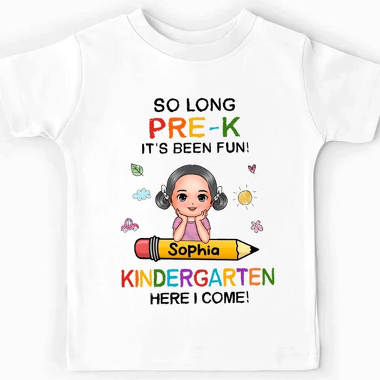 So Long Pre-K It’s Been Fun – Personalized Graduation Shirt 2025 for Pre-K, Kindergarten & Primary School Kids  Ezcustomize