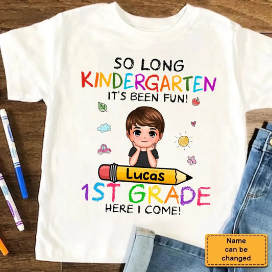 So Long Pre-K, It’s Been Fun – Personalized T-Shirt – 2025 Graduation Gift for Kids Moving to Kindergarten  Ezcustomize