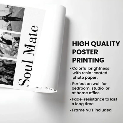 Soul Mate Definition Custom Photo Poster – Personalized Minimalist Wall Art Gift for Your One and Only  Ezcustomize