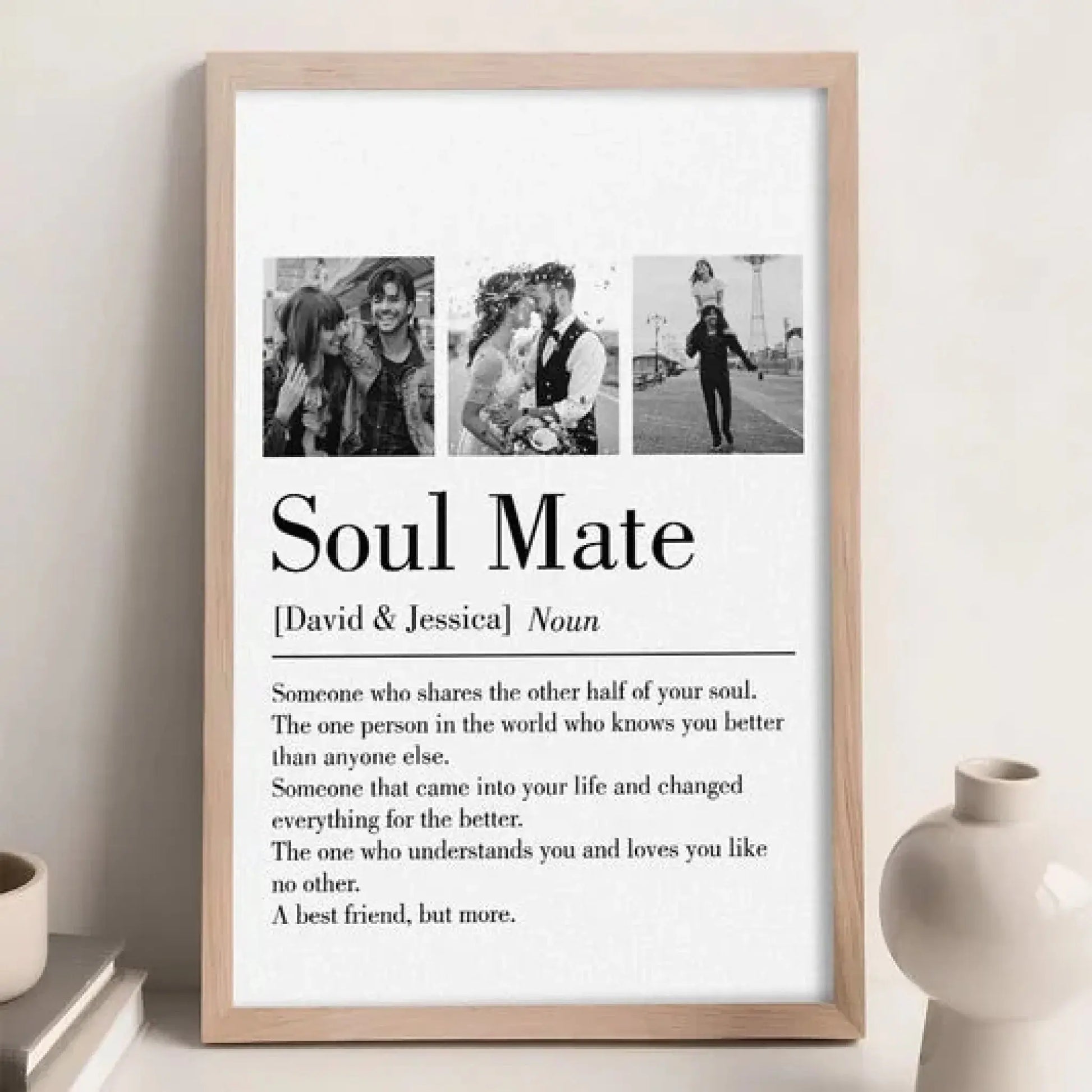 Soul Mate Definition Custom Photo Poster – Personalized Minimalist Wall Art Gift for Your One and Only  Ezcustomize