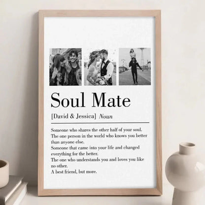 Soul Mate Definition Custom Photo Poster – Personalized Minimalist Wall Art Gift for Your One and Only  Ezcustomize